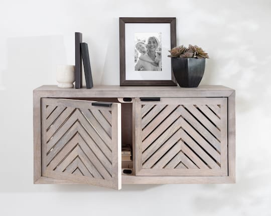 Kate and Laurel Mezzeta Decorative Wood Wall Cabinet